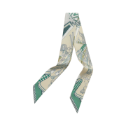 (W) Hermes Bouquets Sellier Twilly Vert Beige Gris Perle