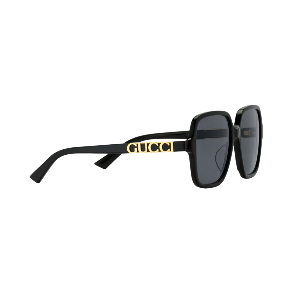 (W) 구찌 로우 노즈 브릿지 핏 렉탱글 선글라스 샤이니 블랙 아세테이트((W) Gucci Low Nose Bridge Fit Rectangle Sunglasses Shiny Black Acetate) - 2