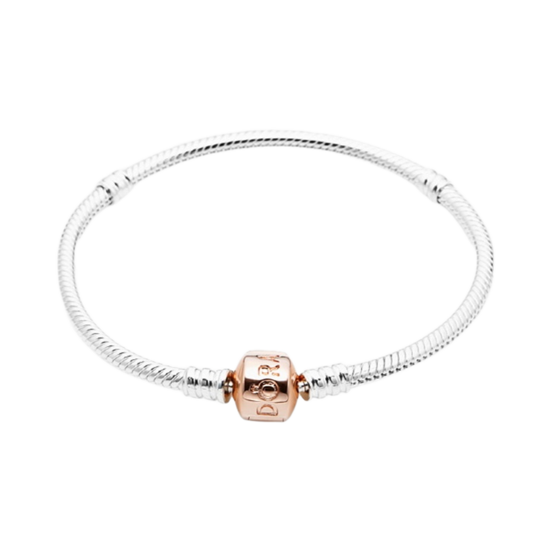(W) 판도라 모먼트 스네이크 체인 브레이슬릿 스털링 실버 로즈 골드 플래팅((W) Pandora Moments Snake Chain Bracelet Sterling Silver Rose Gold Plated)