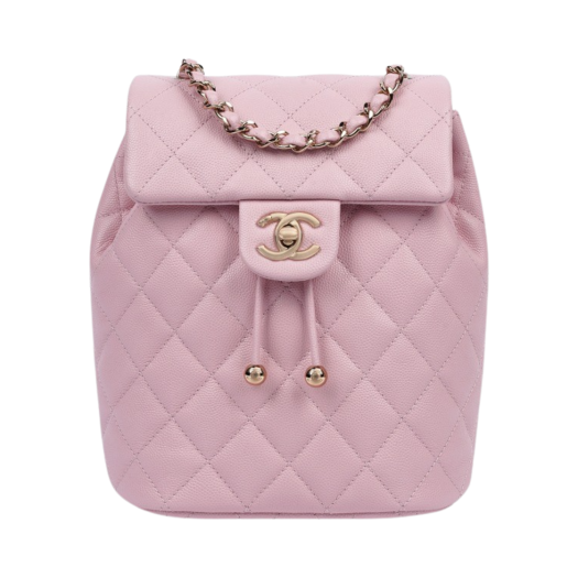 Chanel Backpack Grained Shiny Calfskin & Gold Light Pink
