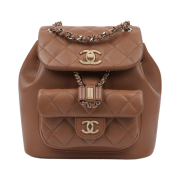 Chanel Small Backpack Calfskin & Gold Camel