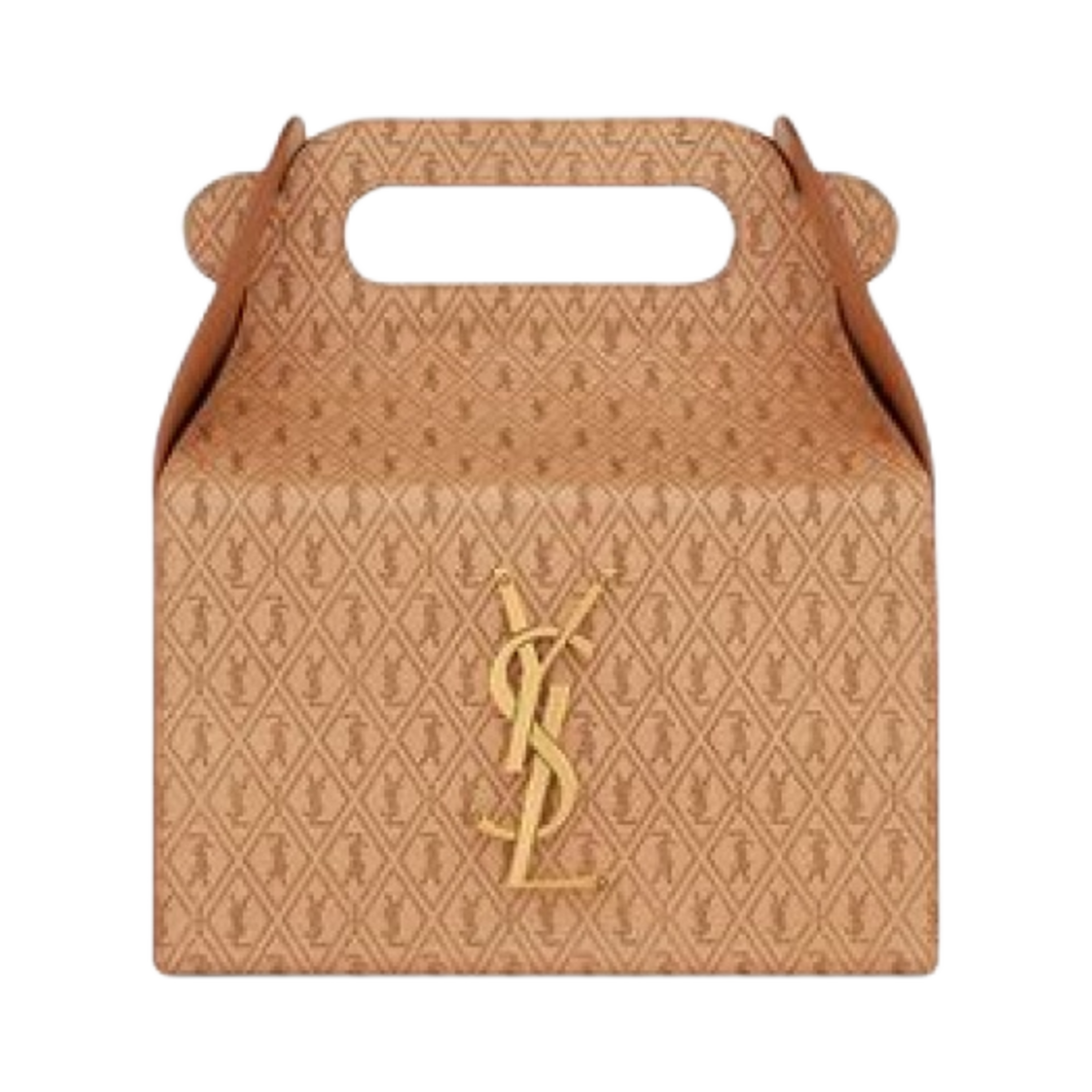 생로랑 테이크 어웨이 박스 베지터블 탠 레더 더스티 빈티지 브라운 골드(Saint Laurent Take-Away Box in Vegetable-Tanned Leather Dusty Vintage Brown Gold) - 1