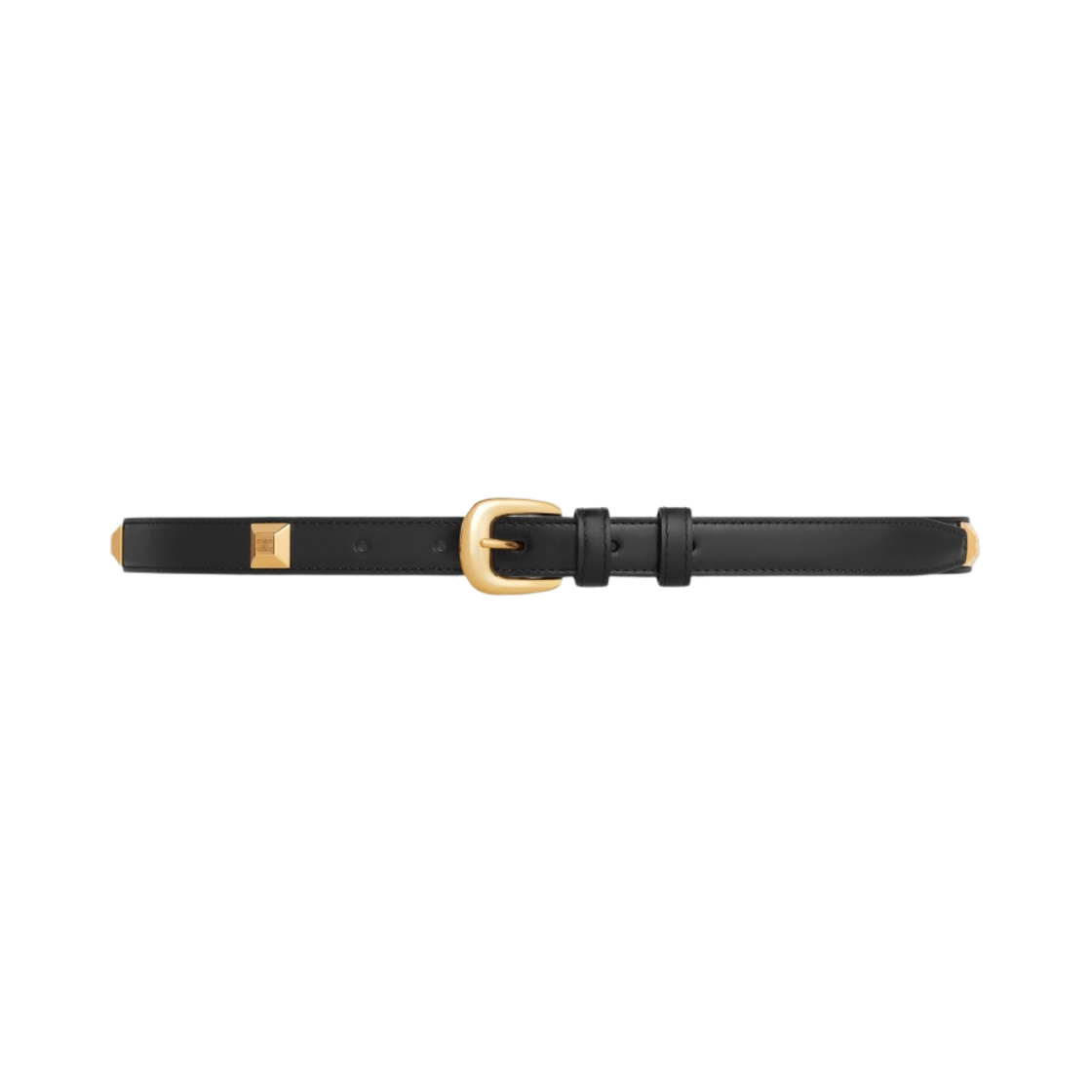 (W) 셀린느 토리옹 레더 피라미드 웨스턴 벨트 블랙((W) Celine Pyramid Western Belt in Taurillon Leather Black) - 1