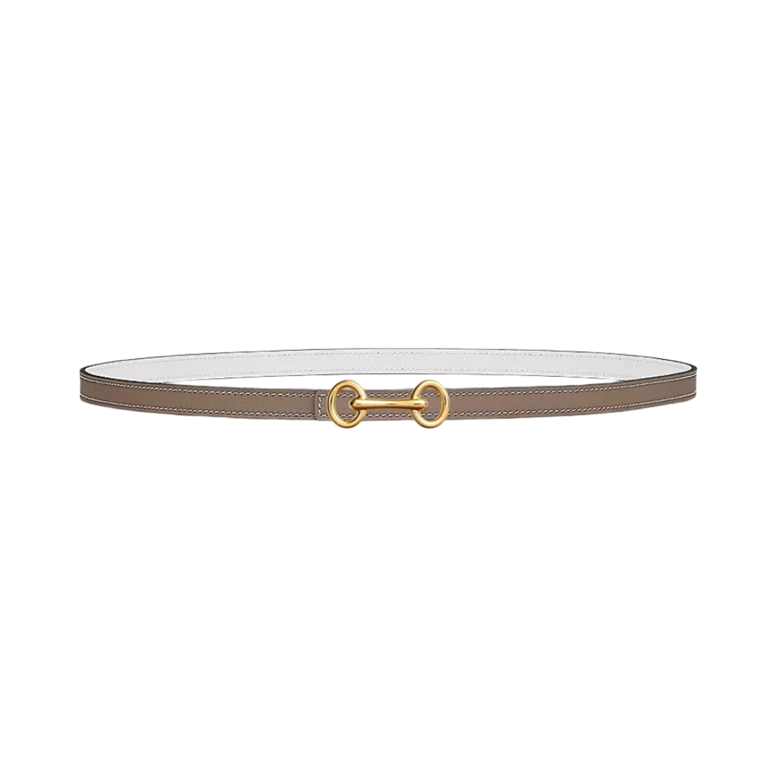 (W) 에르메스 헤리티지 벨트 버클 & 리버서블 가죽 스트랩 13mm & 골드 에뚜쁘 블랑((W) Hermes Heritage Belt Buckle & Reversible Leather Strap 13mm & Gold Etoupe Blanc) - 1