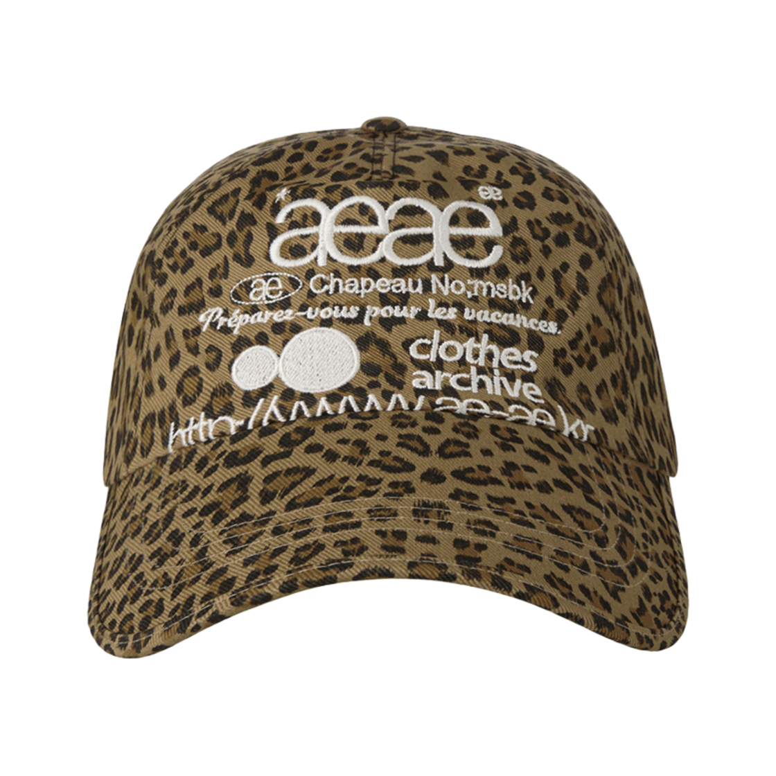 에이이에이이 웹 로고 레오파드 캡 머스타드(AEAE Web Logo Leopard Cap Mustard)