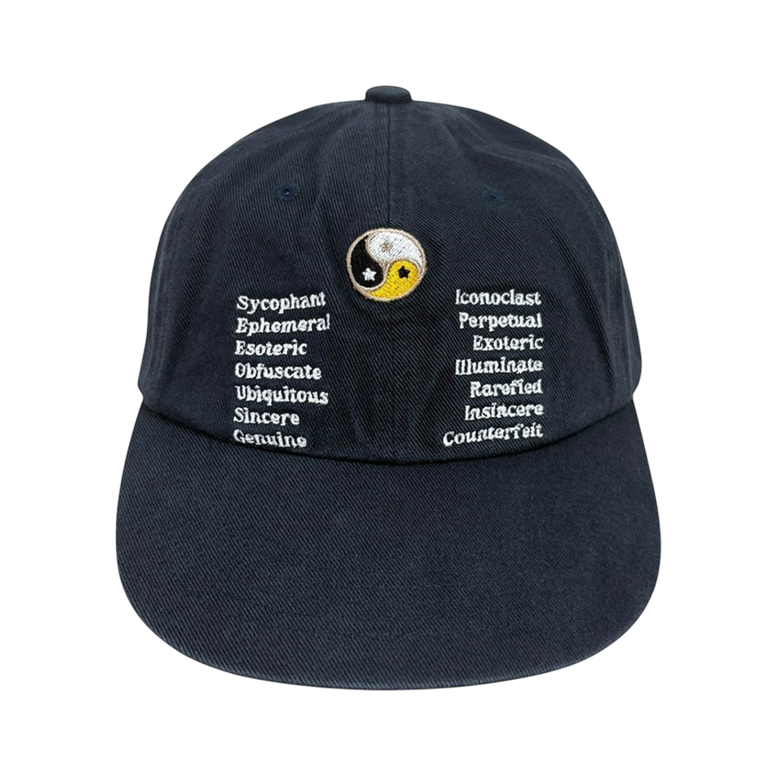 FAS043 FASTLE Yin Yang Washed Cap Dark Navy