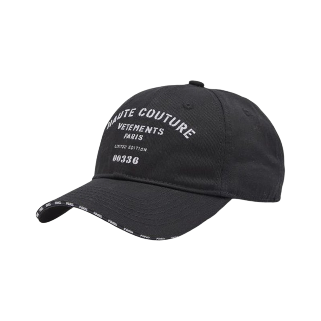 UE63CA200B Vetements Limited Edition Embroidered Cap Black