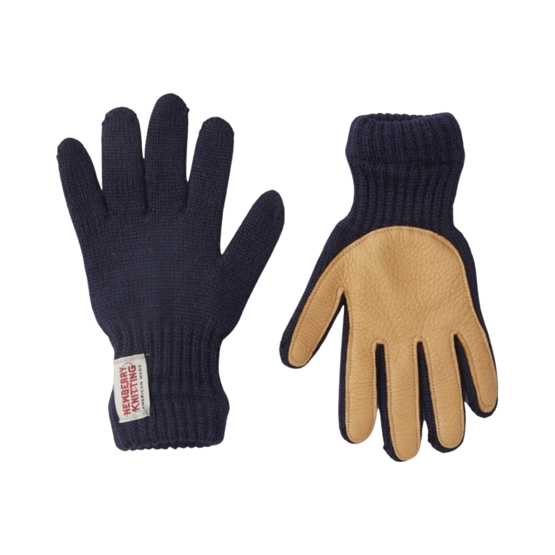 뉴베리니팅 디어스킨 울 글러브 네이비(Newberry Knitting Deerskin Wool Gloves Navy)