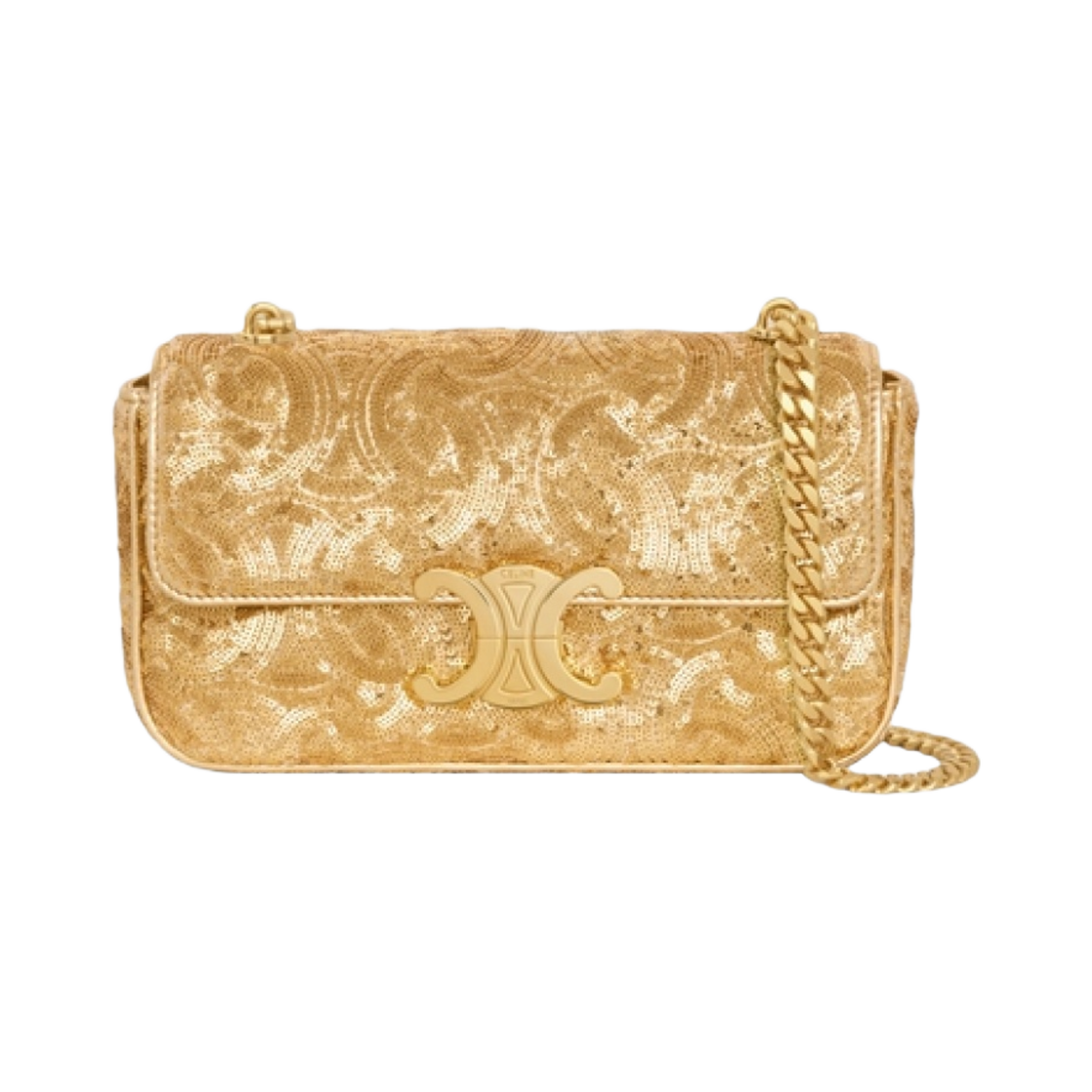 셀린느 체인 숄더백 클로드 트리옹프 퀼티드 시퀸 골드(Celine Chain Shoulder Bag Claude in Triomphe Quilted Sequins Gold) - 1