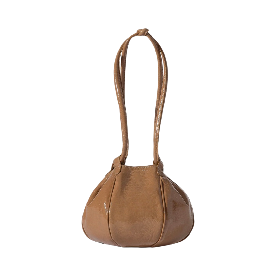 WBP22GMCG001 Hereu Globul Mini Crinkled Glossy Balloon-Shaped Crossbody Bag Beige