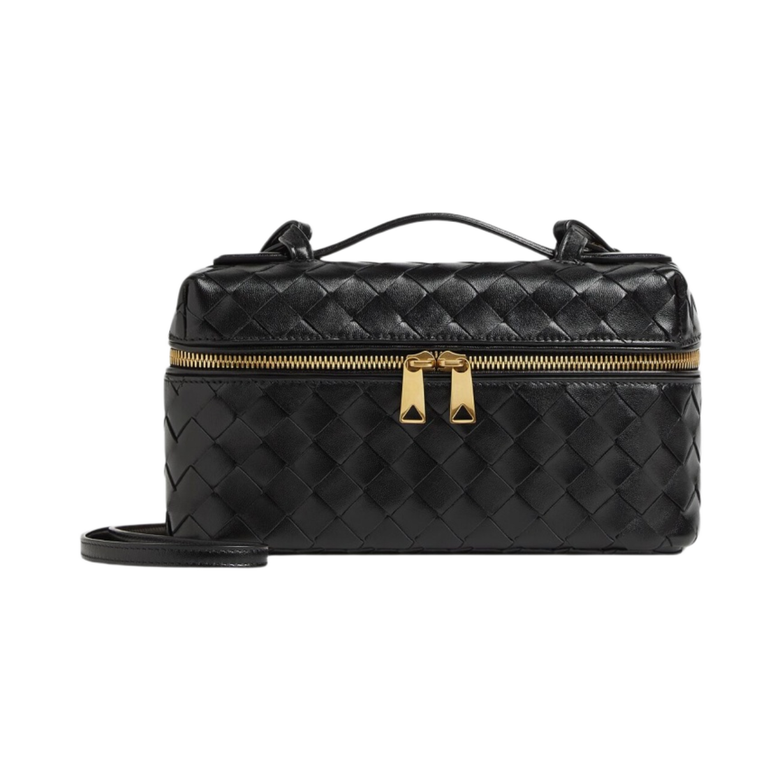789109V3IV18425 Bottega Veneta Vanity Case on Strap Black