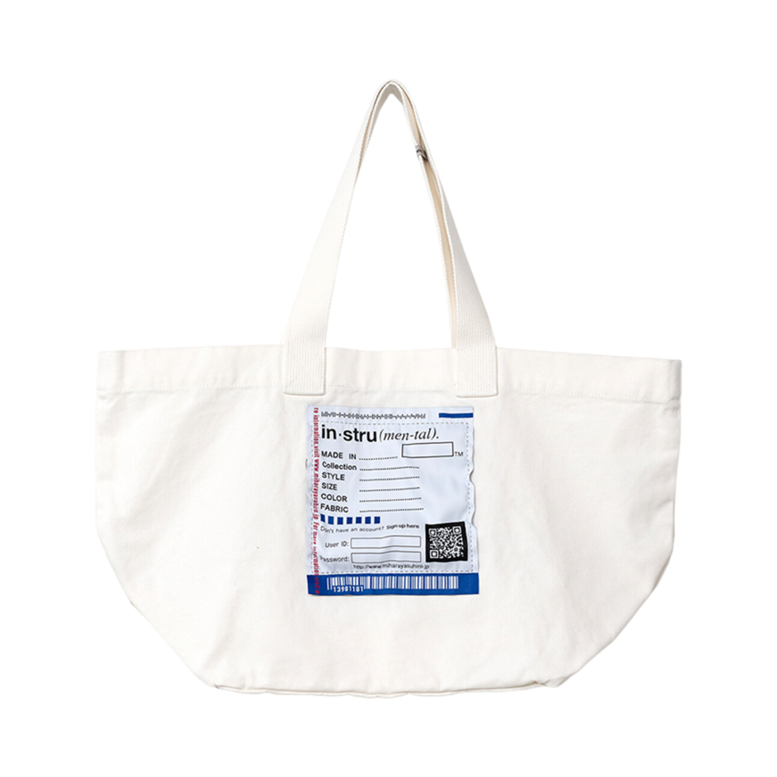 I12BG701-WHITE Maison Mihara Yasuhiro Big Name Tote Bag White