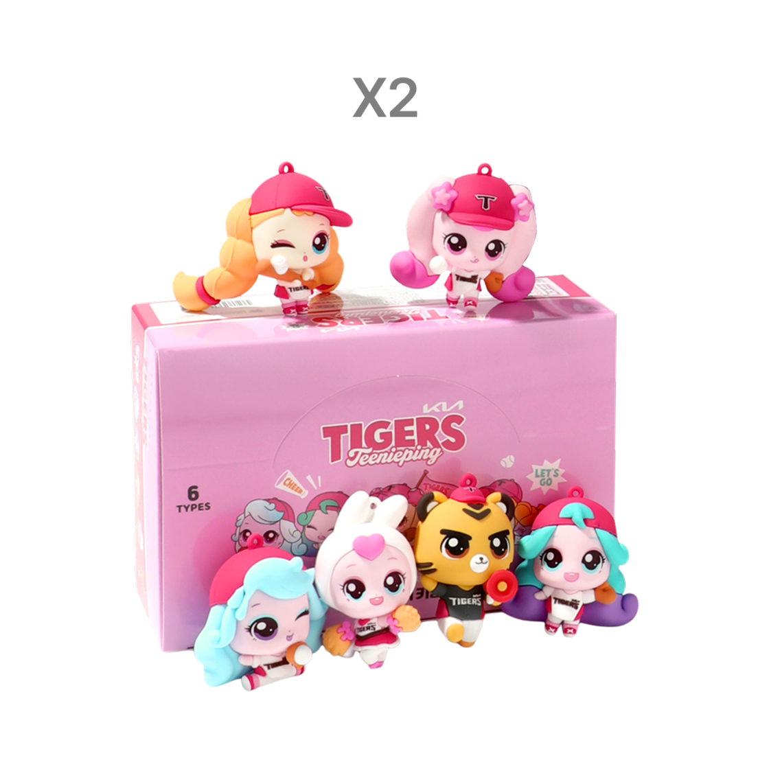 - Kia Tigers x Catch! Teenieping Random Figure Keyring (12 Blind Boxes)