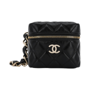 Chanel Clutch with Handle Lambskin & Gold Black