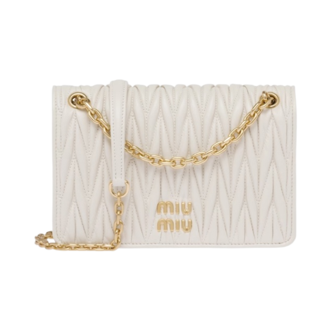 미우 미우 마테라쎄 나파 가죽 미니백 화이트(Miu Miu Matelasse Nappa Leather Mini Bag White) - 1