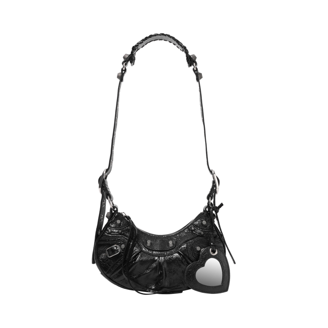 6713091VG9Y1000 Balenciaga Arena Lambskin Le Cagole XS Shoulder Bag Black