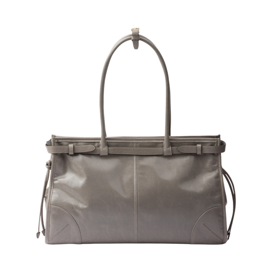 프라다 라지 레더 핸드백 퓨터(Prada Large Leather Handbag Pewter) - 2