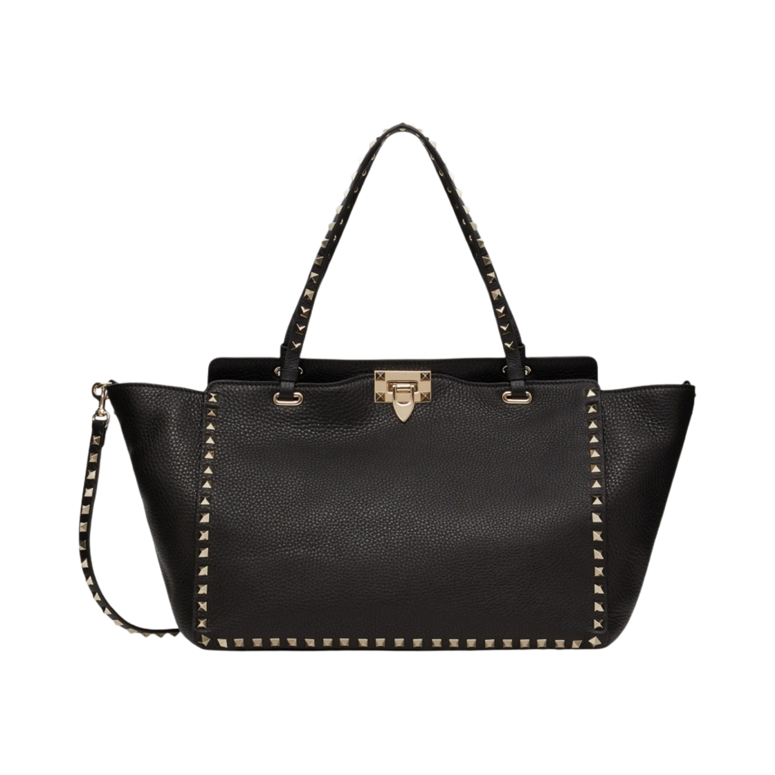 발렌티노 미디움 그레이니 카프스킨 락스터드 백 블랙(Valentino Medium Grainy Calfskin Rockstud Bag Black) - 1