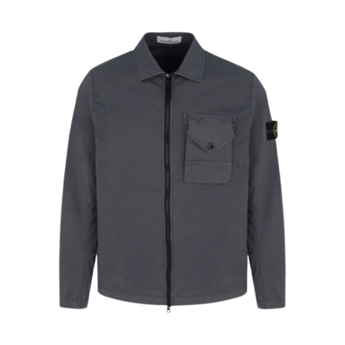 791511010-V0062 Stone Island 11010 Stretch Cotton Gabardine Overshirt Lead Grey - 23FW