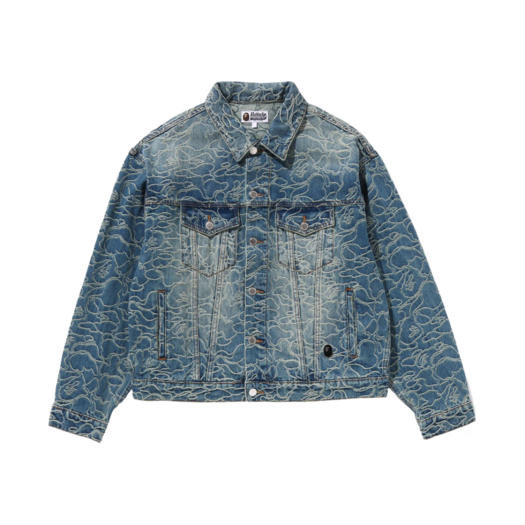 - BAPE Line Camo Jacquard 13 oz. Denim Jacket Light Indigo