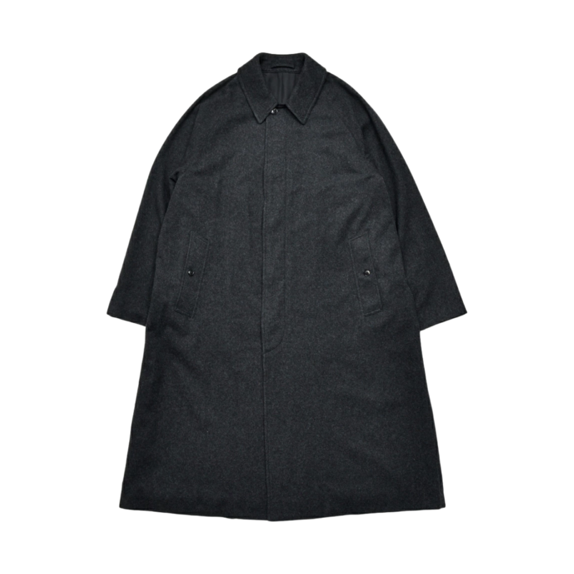 코모리 캐시미어 발 칼라 코트 차콜 - 24AW(Comoli Cashmere Bal Collar Coat Charcoal - 24AW)
