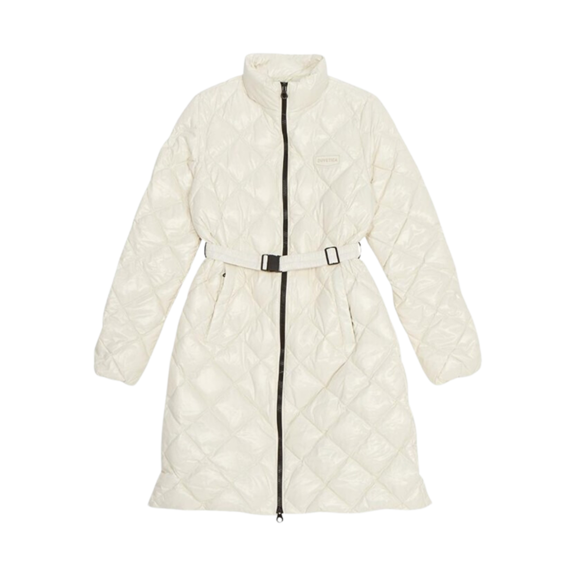 VDDJ95535-BGL (W) Duvetica Nosadella Logo Quilted Long Down Jacket Beige