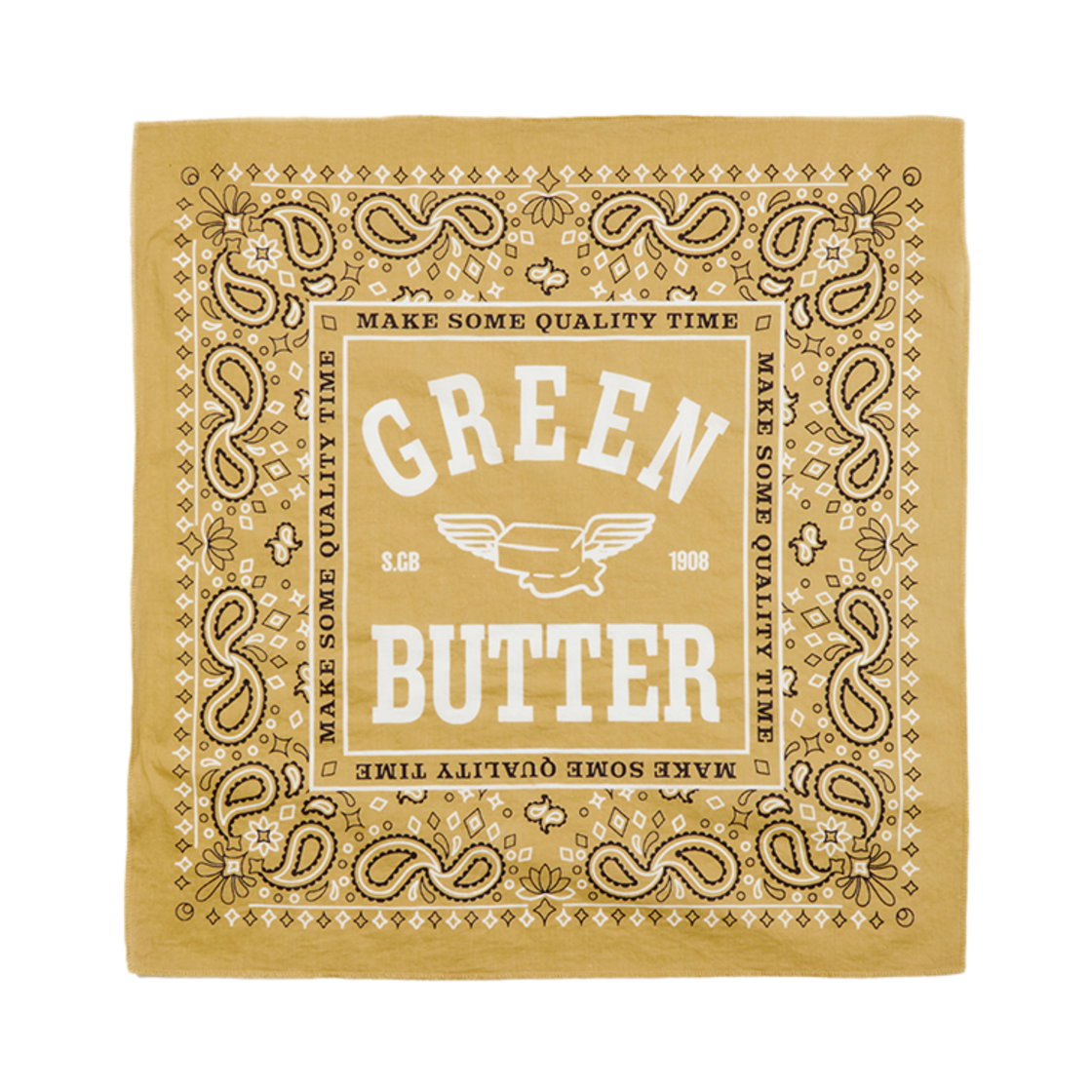 P00000TP Greenbutter Butter Wing Bandana Beige