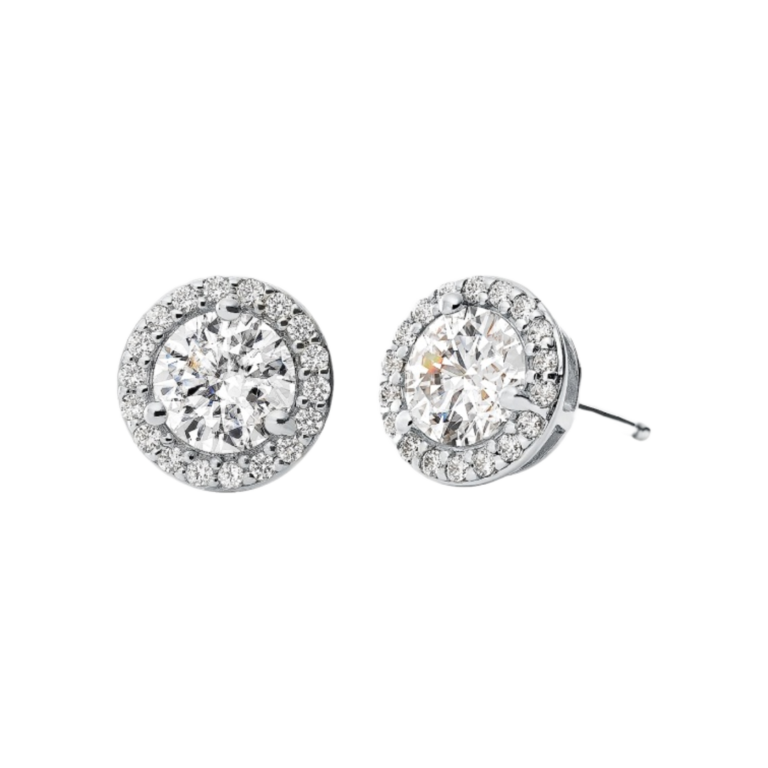 MKC1035AN040 (W) Michael Kors Precious Metal Plated Sterling Silver Pave Stud Earrings Silver - 대표 이미지 #1