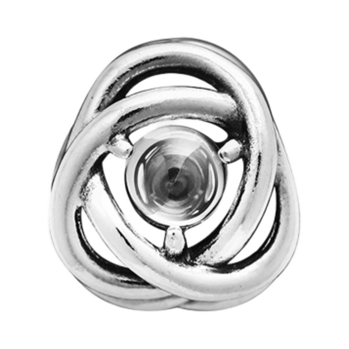 (W) 판도라 에이프릴 이터니티 서클 참 스털링 실버 클리어((W) Pandora April Eternity Circle Charm Sterling Silver Clear) - 1