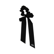 (W) Alo Yoga Love Knots Tie Scrunchie Black