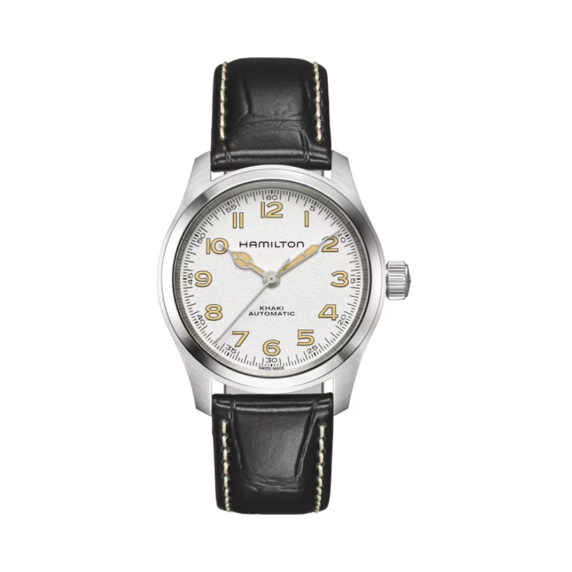 해밀턴 카키 필드 머피 38mm 오토매틱 스테인리스 스틸 레더 실버(Hamilton Khaki Field Murph 38mm Automatic Stainless Steel Leather Silver)