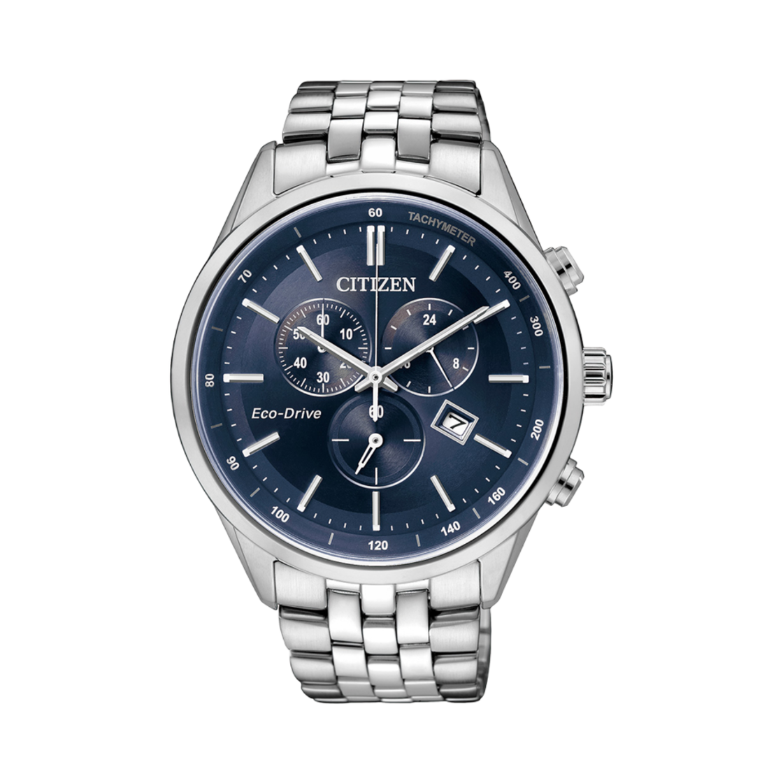 시티즌 크로노그래프 에코드라이브 42mm 스테인리스 스틸 블루 실버(Citizen Chronograph Eco-Drive 42mm Stainless Steel Blue Silver) - 1