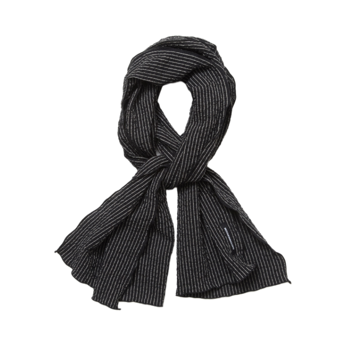 해칭룸 크링클 스트라이프 스카프 블랙(Hatchingroom Crinkle Stripe Scarf Black)