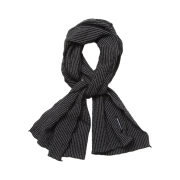 Hatchingroom Crinkle Stripe Scarf Black
