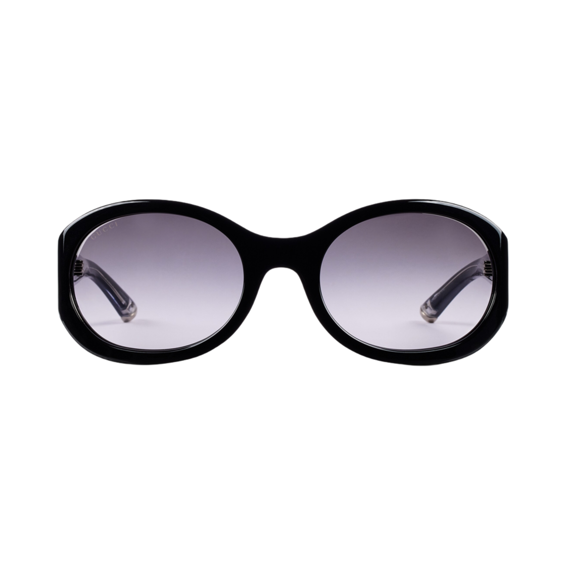 831871-J0740-1012 (W) Gucci Round Frame Sunglasses Shiny Solid Black
