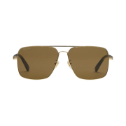 Gucci Navigator Frame Sunglasses Gold Metal Brown
