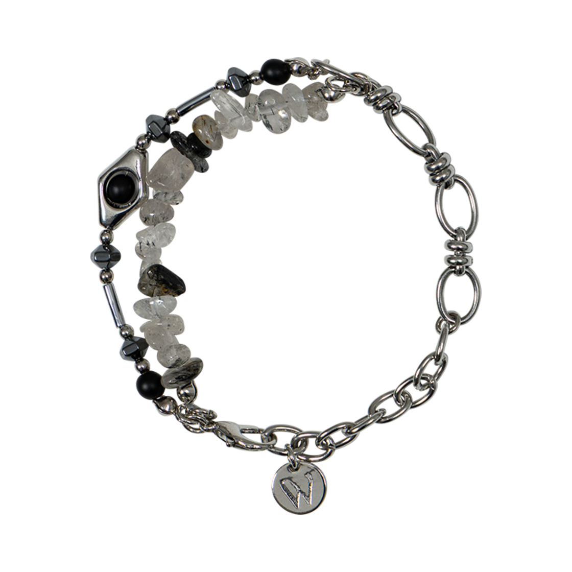 웨이비니스 루센트 체인 레이어드 팔찌(Waviness Lucent Chain Layered Bracelet)