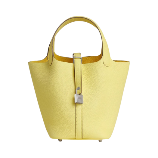 Hermes Picotin Lock 18 Bag Clemence & Palladium Limoncello