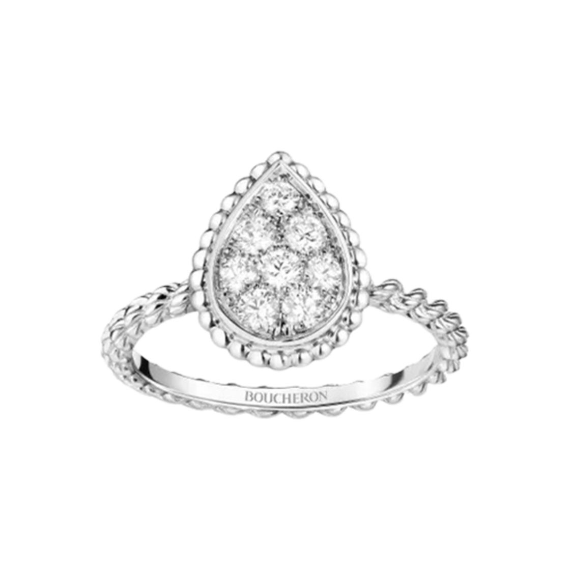 부쉐론 쎄뻥 보헴 링 S 모티프 18K 화이트 골드 다이아몬드(Boucheron Serpent Boheme Ring S Motif 18K White Gold Diamond)