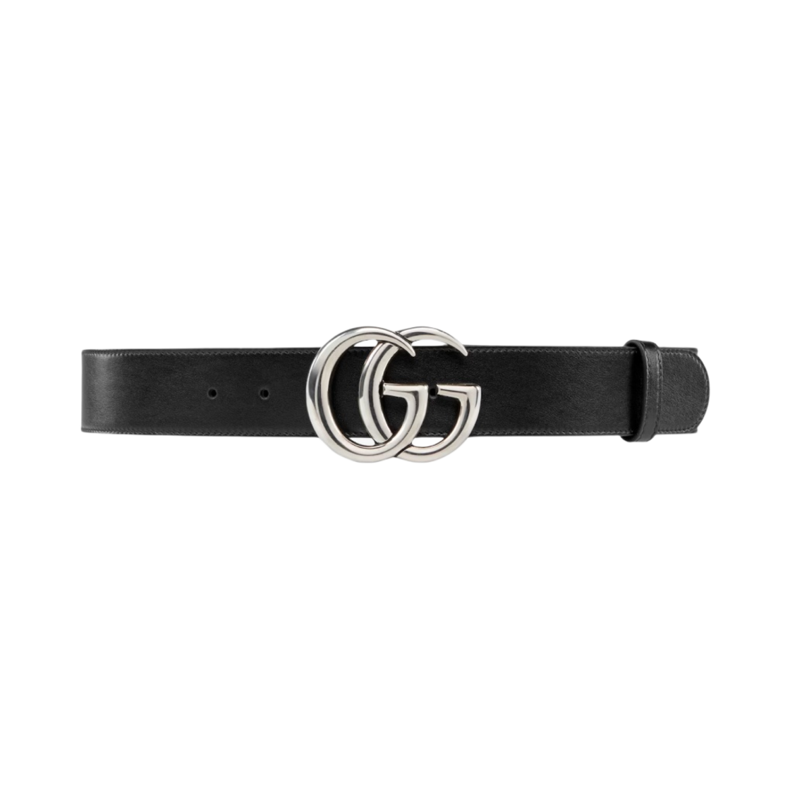 (W) 구찌 GG 마몽 와이드 벨트 블랙 레더((W) Gucci GG Marmont Wide Belt Black Leather) - 1