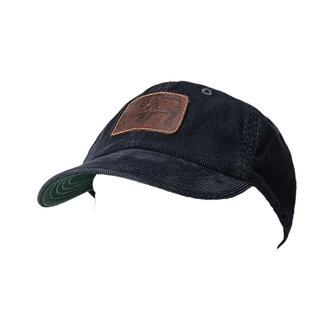 MARRHGS0J420214410 Double RL Leather Patch Corduroy Trucker Cap Navy