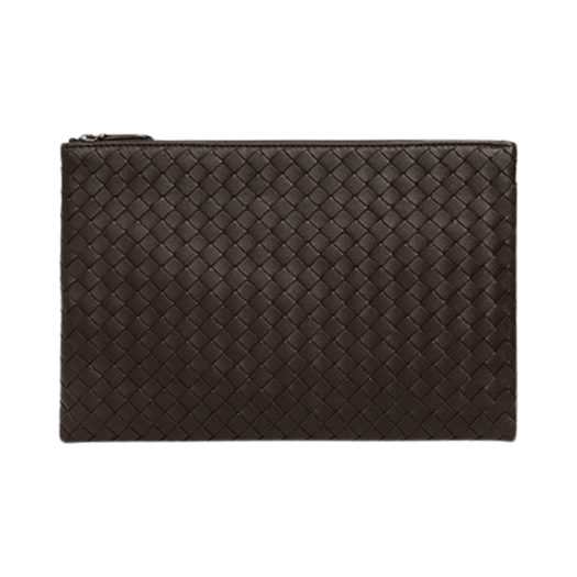 Bottega Veneta Biletto Intrecciato Clutch Brown