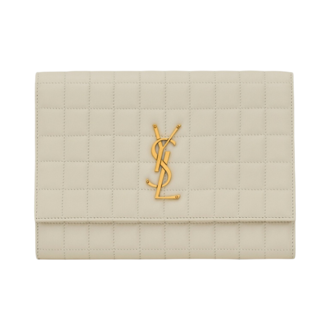 생로랑 카산드라 마틀라세 까레 플랩 파우치 램스킨 블랑 빈티지(Saint Laurent Cassandre Matelasse Carre Flap Pouch in Lambskin Blanc Vintage) - 1