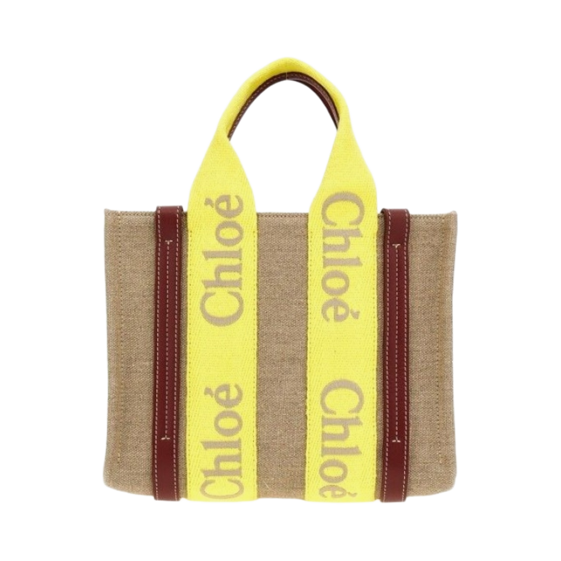 CHC23US397K379V0 Chloe Small Woody Tote Bag Yellow Beige
