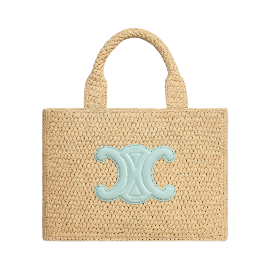 셀린느 스몰 카바스 타이스 라피아 앤 카프스킨 라이트 아쿠아(Celine Small Cabas Thais in Raffia and Calfskin Light Acqua) - 1
