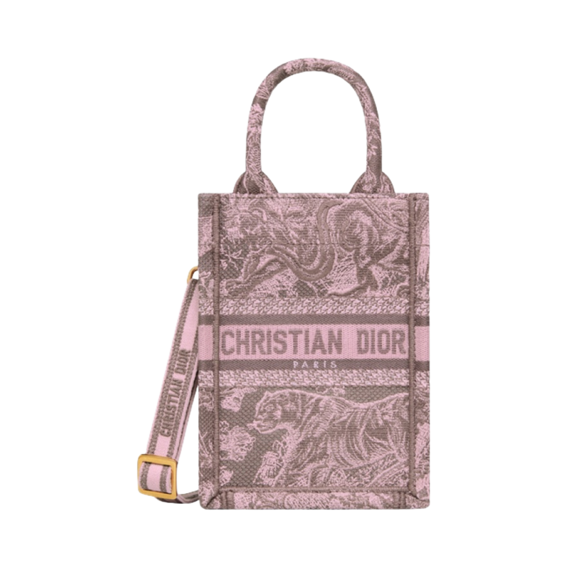 디올 미니 디올리비에라 디올 북 토트백 폰 백 그레이 핑크 트왈 드 주이 리버스 자수(Dior Mini Dioriviera Dior Book Tote Phone Bag Gray Pink Toile De Jouy Reverse Embroidery) - 1