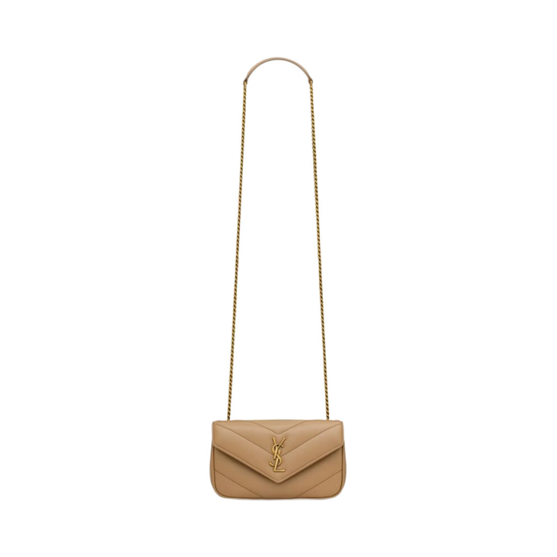 821749-AAEAX-2357 Saint Laurent Loulou Mini in Lambskin Natural Tan
