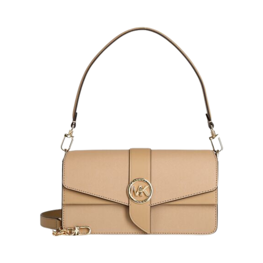 30H1GGRL2L222 Michael Kors Greenwich Medium Saffiano Leather Shoulder Bag Camel