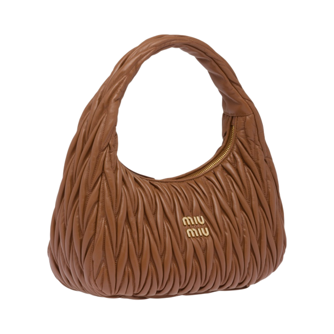 미우 미우 완더 마테라쎄 나파 레더 호보백 코냑(Miu Miu Wander Matelasse Nappa Leather Hobo Bag Cognac) - 2