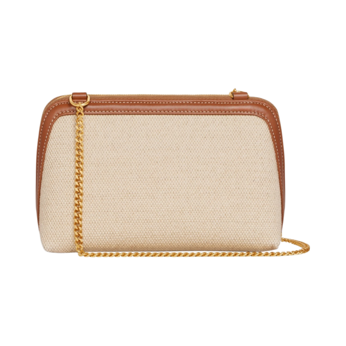 셀린느 텍스타일 카프스킨 클러치 온 체인 레더 트리옹프 내츄럴 탄(Celine Clutch on Chain Cuir Triomphe in Textile and Calfskin Natural Tan) - 2